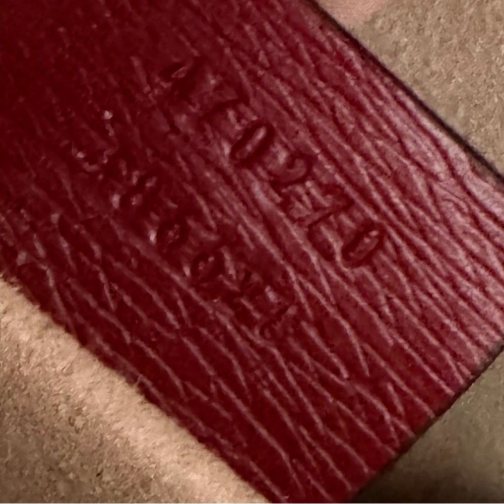 Gucci Sylvie Textured Gold Foil Pattern Mini Top Handle Bag – Hibiscus Red - Picture 12 of 16